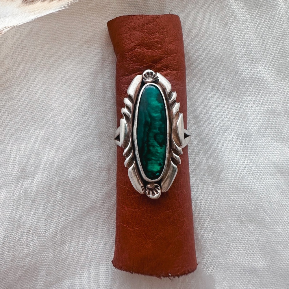 Vintage Size 7 Nakai Abalone Sterling Silver Ring